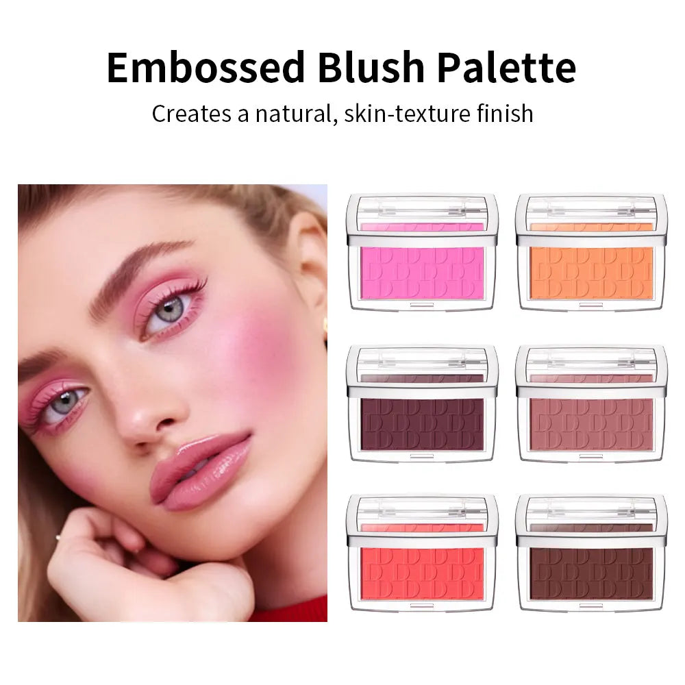 Matte Embossed Blush Palette and Facial Blusher Powder for Natural Makeup Looks - 1