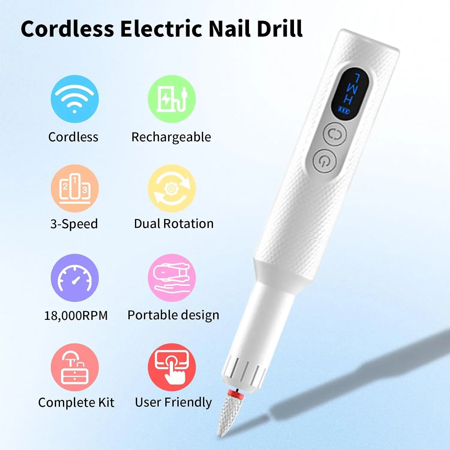 Cordless Nail Drill and Electric Nail File for Salon Quality Manicure at Home - 2
