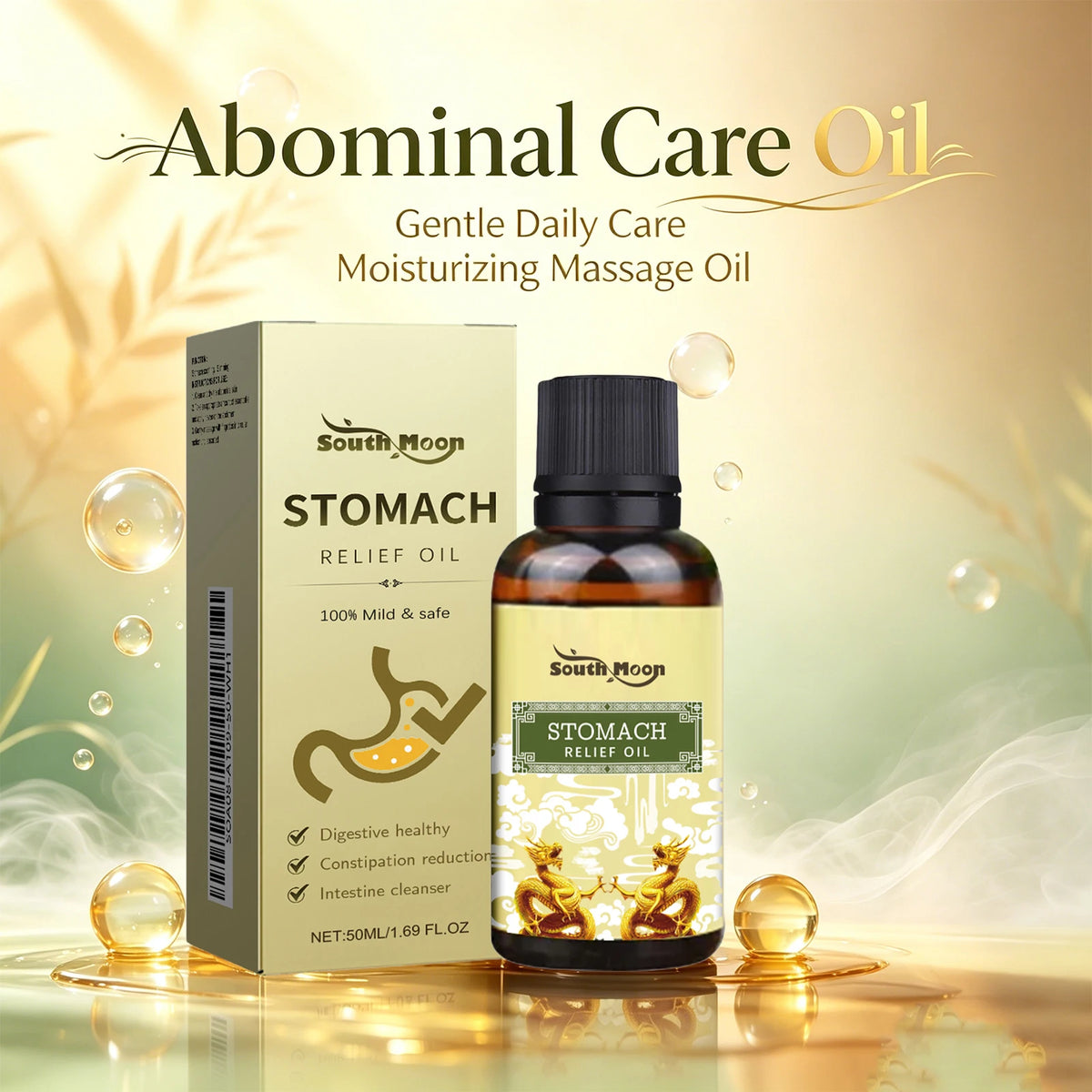 Stomach Relief Oil and Constipation Massage Oil for Daily Abdominal Skin Comfort