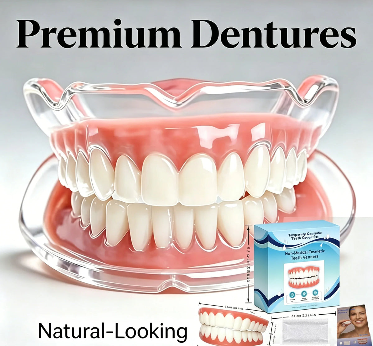 Adjustable Silicone Denture Kit and Temporary Teeth Set for a Natural Smile