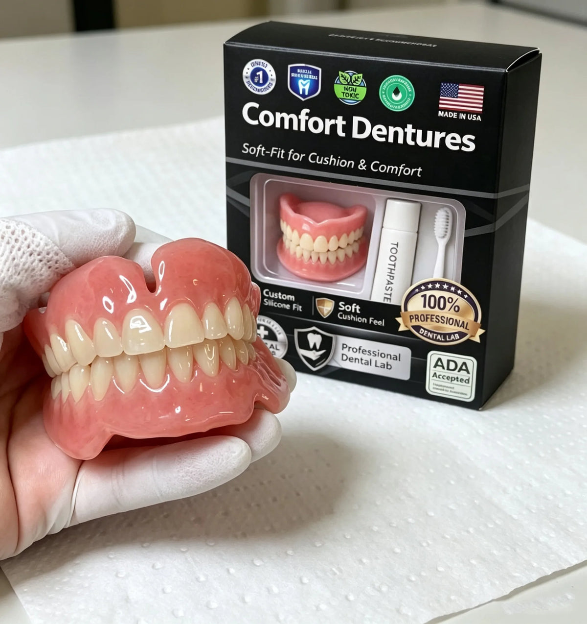 Moldable Silicone False Teeth and Instant Smile Veneers for Daily Cosmetic Use