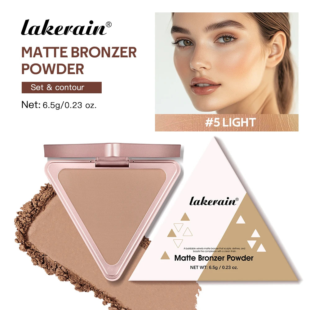 Matte Bronzer and Face Contour Powder for Sculpted Cheeks and Smooth Finish - 32