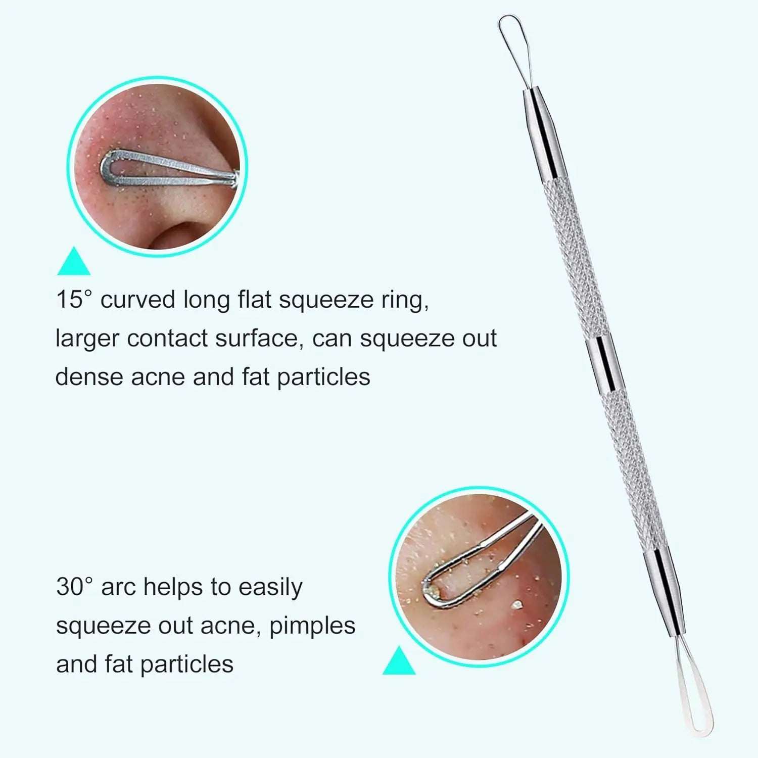 Blackhead Remover Kit and Pimple Popper Tools for Clear Facial Skin Care - 5