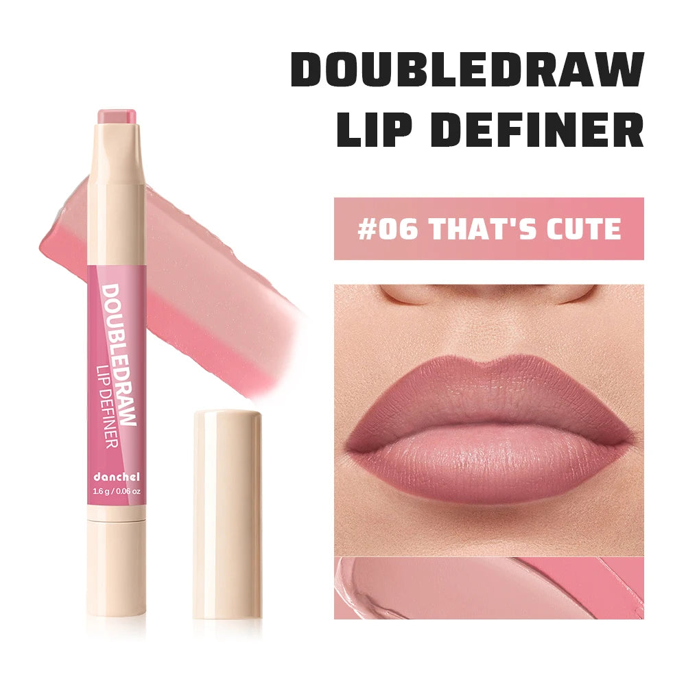 Lip Contour Liner and Lip Gloss Stick for Defined Long Lasting Matte Finish