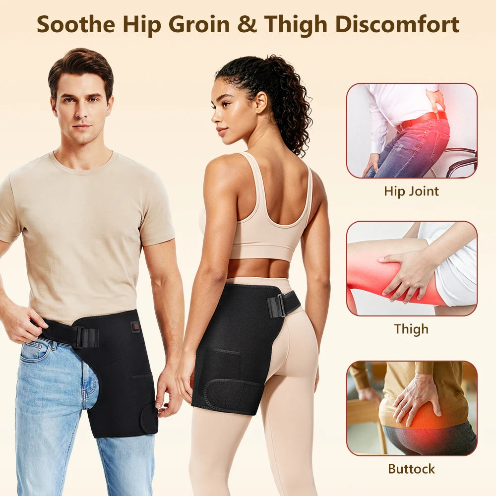 Red Light Hip Support Brace and Heating Pad for Daily Recovery and Comfort