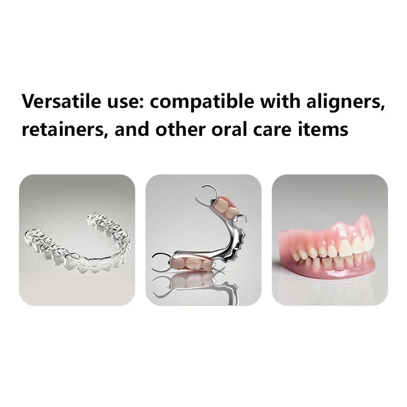Denture Cleaning Box and Retainer Case for Daily Hygiene and Travel Storage