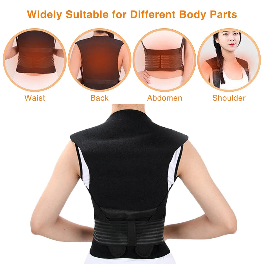 Self Heating Tourmaline Back Brace and Magnetic Posture Support for Relief - 12