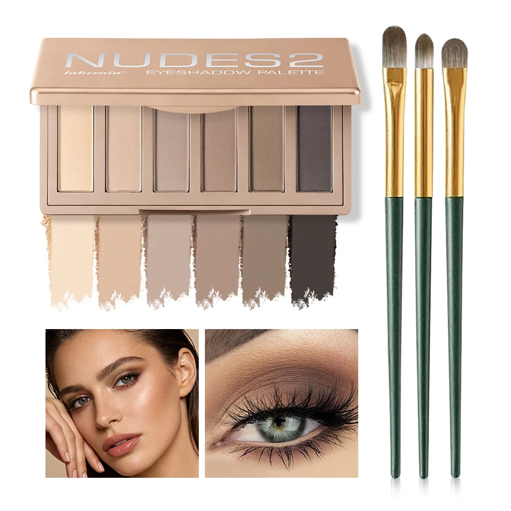 Eyeshadow Palette and Makeup Brush Set for Natural and Smoky Eye Looks