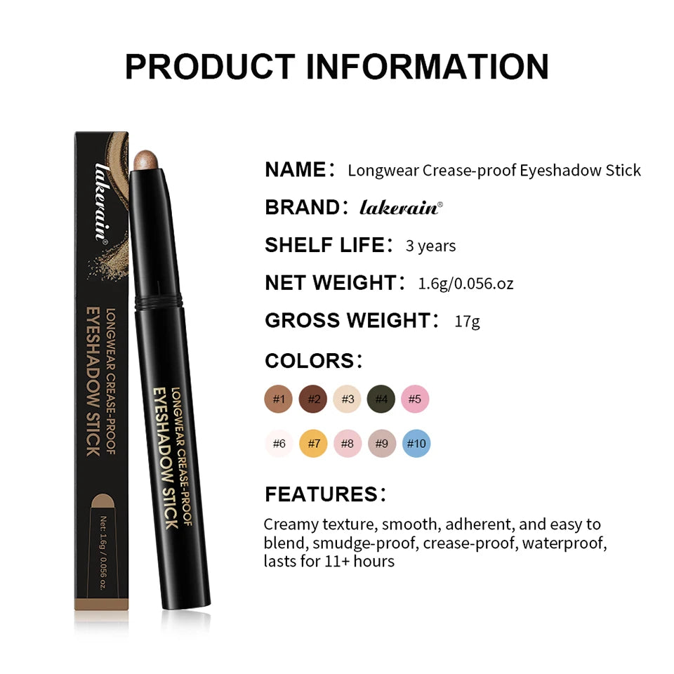 Eyeshadow Stick and Cream Makeup Pencil for Long Lasting Daily Eye Enhancement