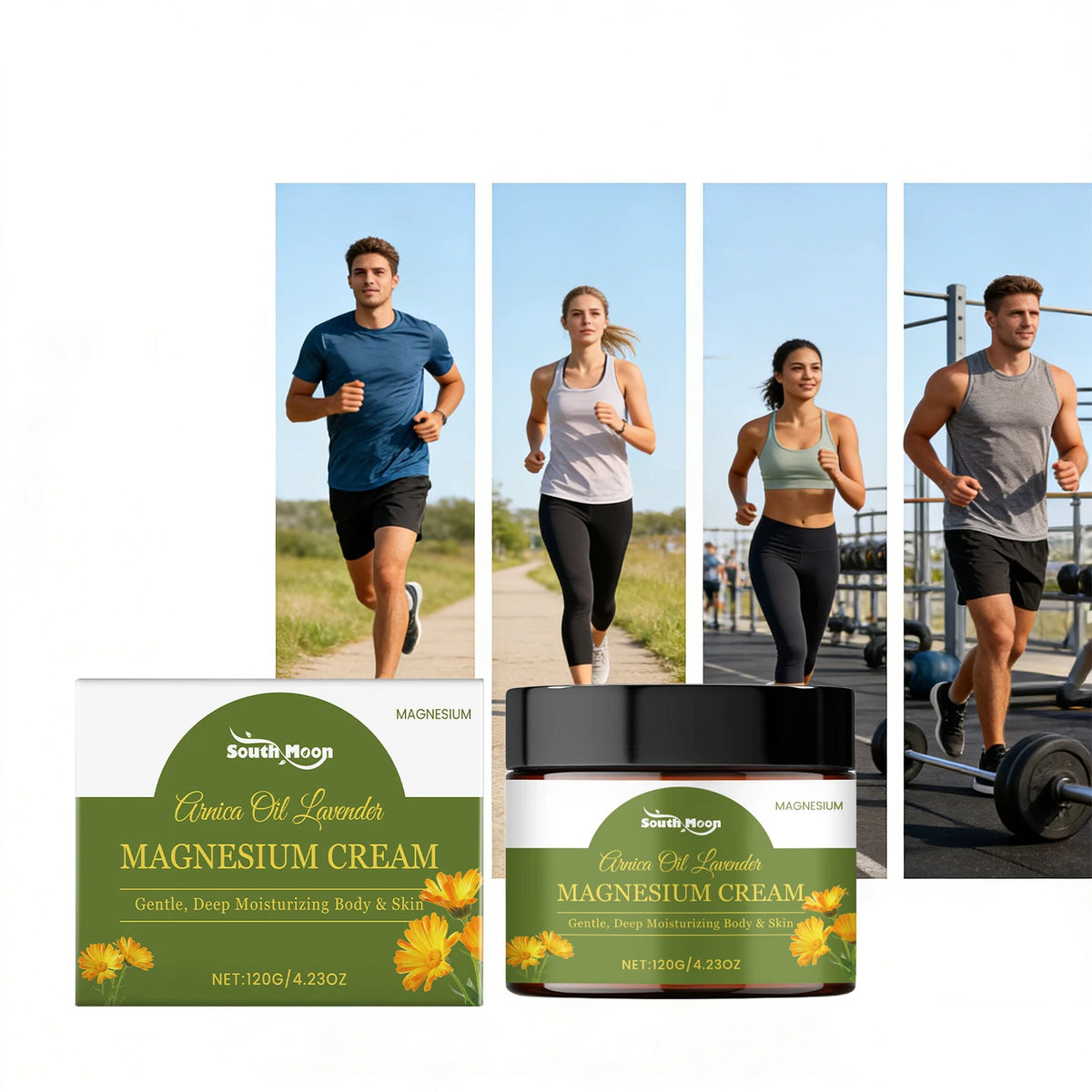 Joint Moisturizing Magnesium Cream and Muscle Relief Balm for Active Body Recovery