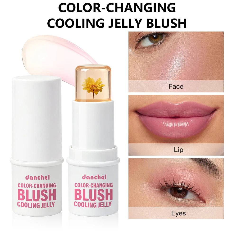 Color Changing Jelly Blush and Floral Tint Stick for Natural Daily Makeup - 1