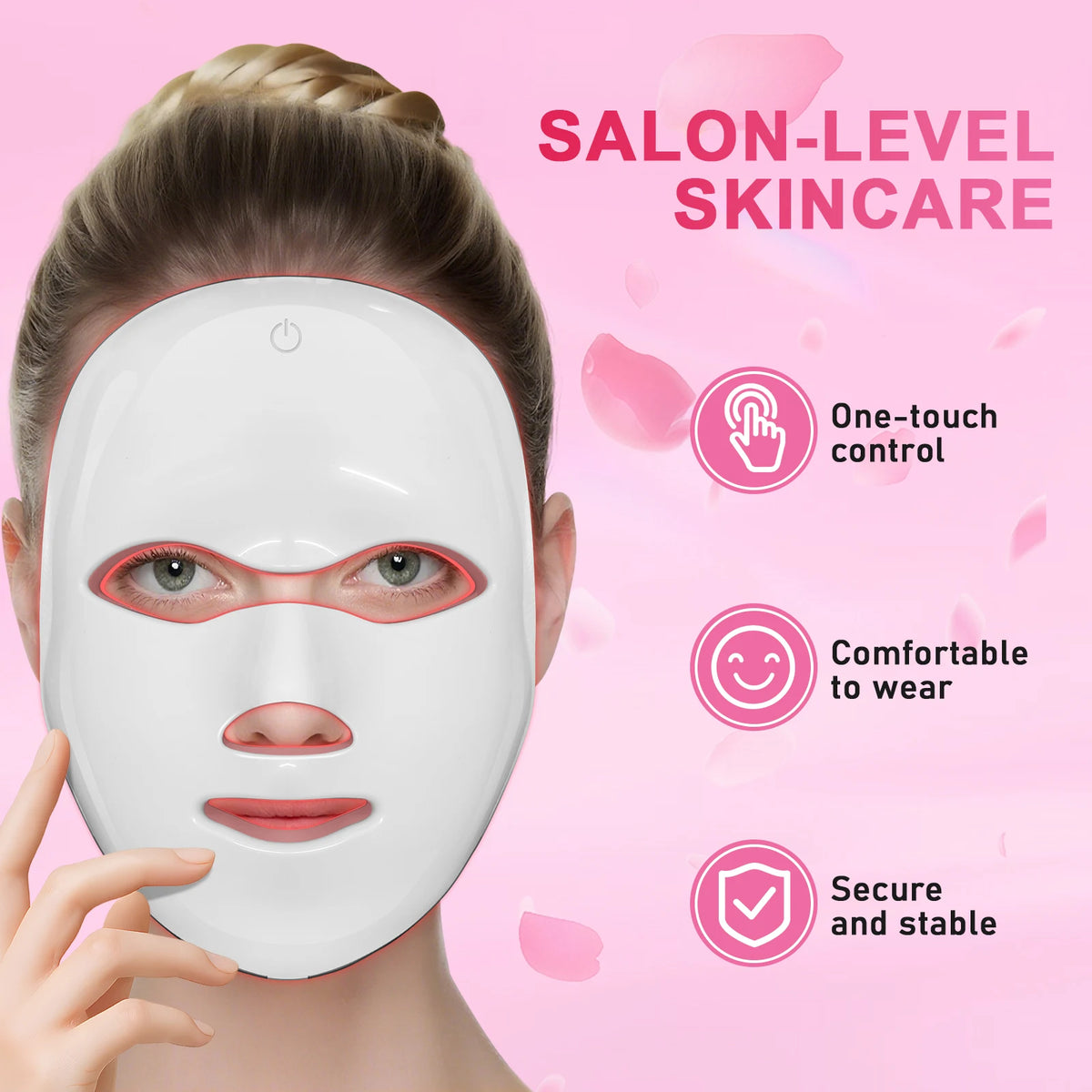 LED Photon Facial Mask and Light Therapy Device for Home Skin Rejuvenation