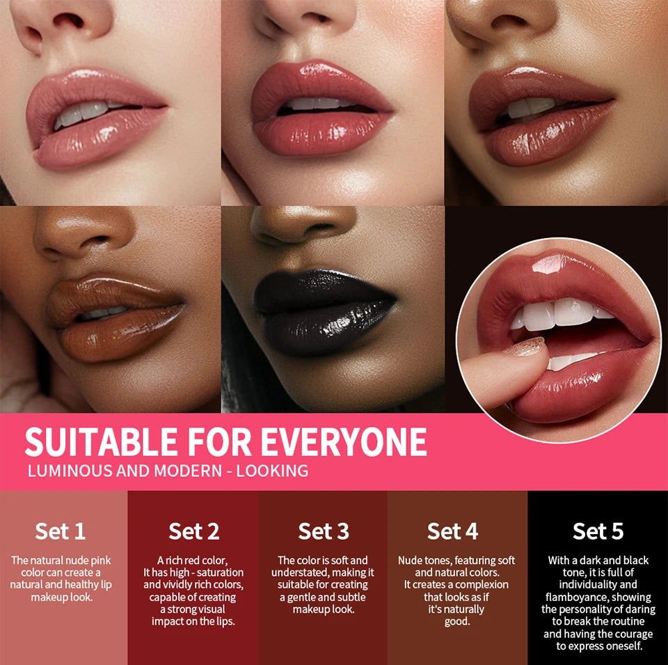 Lip Liner and Lipstick Makeup Set for Perfect Daily and Travel Lip Styling - 12