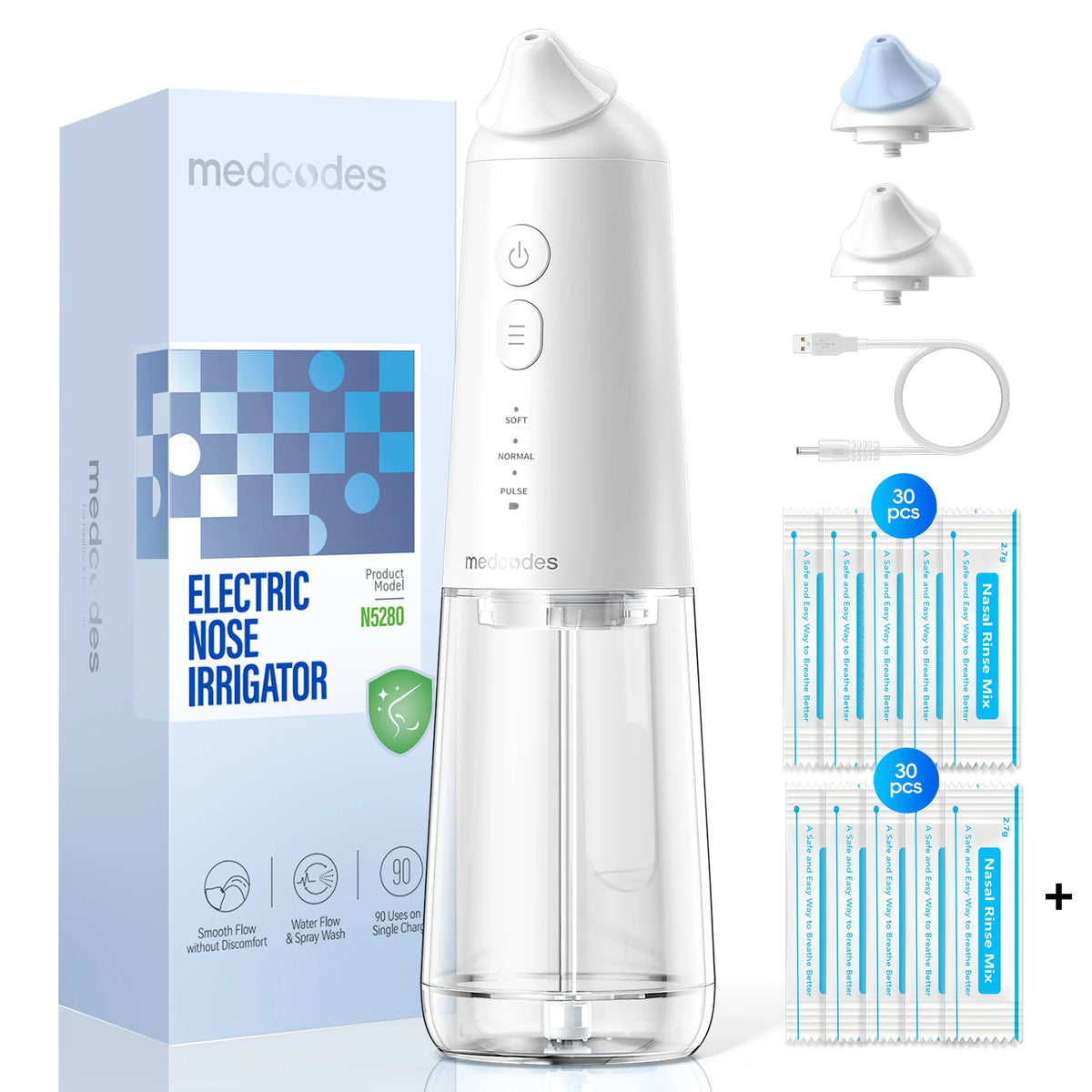 Electric Nasal Irrigator and Sinus Rinse Machine for Daily Allergy Relief at Home