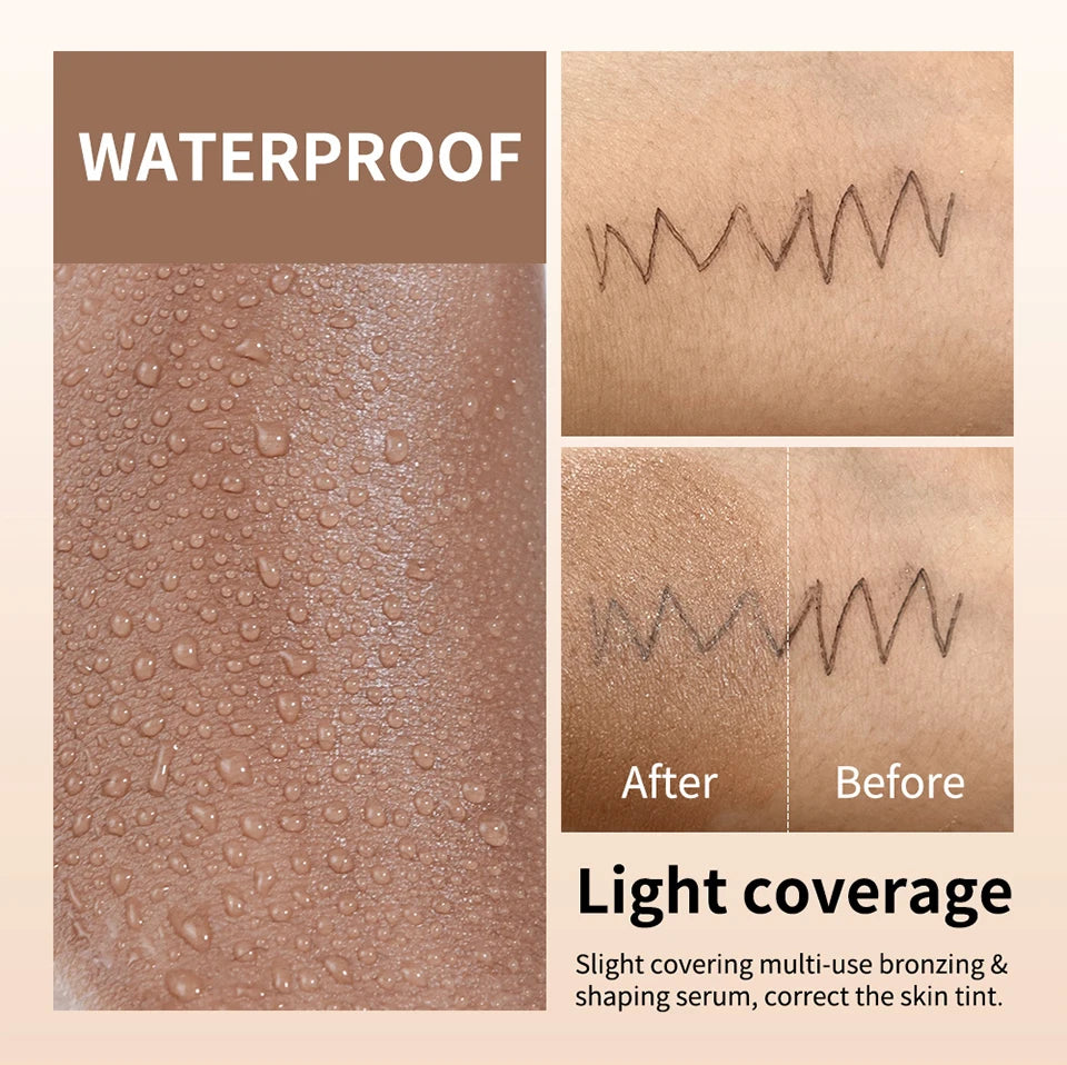 Multi Use Bronzing Serum and Liquid Face Foundation for Daily Makeup Contouring