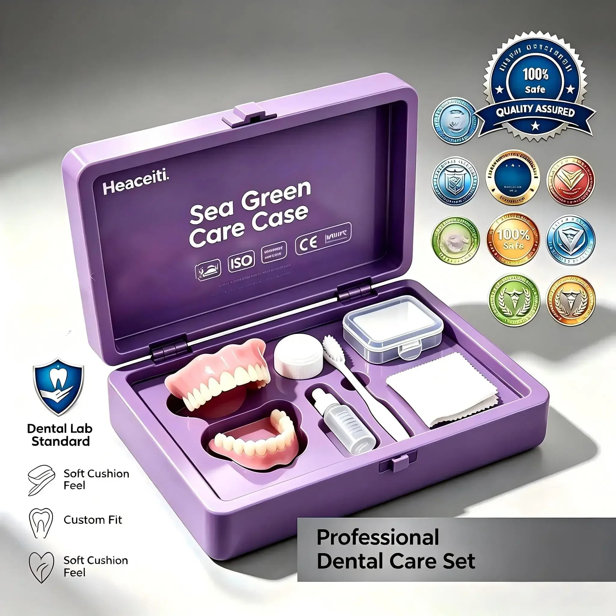 Natural Cosmetic Denture Kit and Fake Teeth Set for Daily Smile Comfort Fit - 7