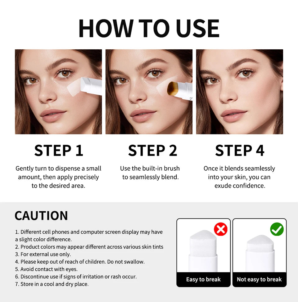 Color Changing Foundation Stick and Makeup Base for Everyday Natural Coverage - 16
