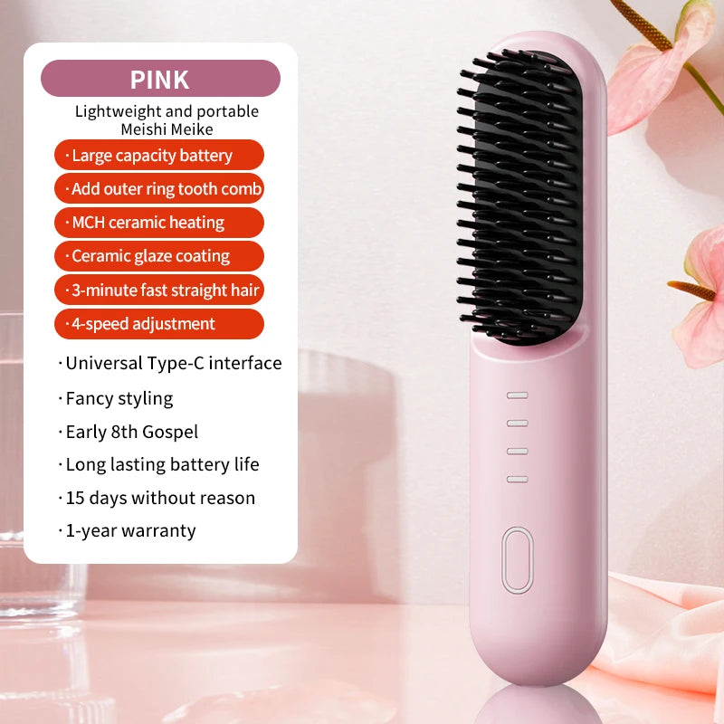 Hair Straightening Brush and Heated Smoothing Comb for Quick Daily Styling - 29
