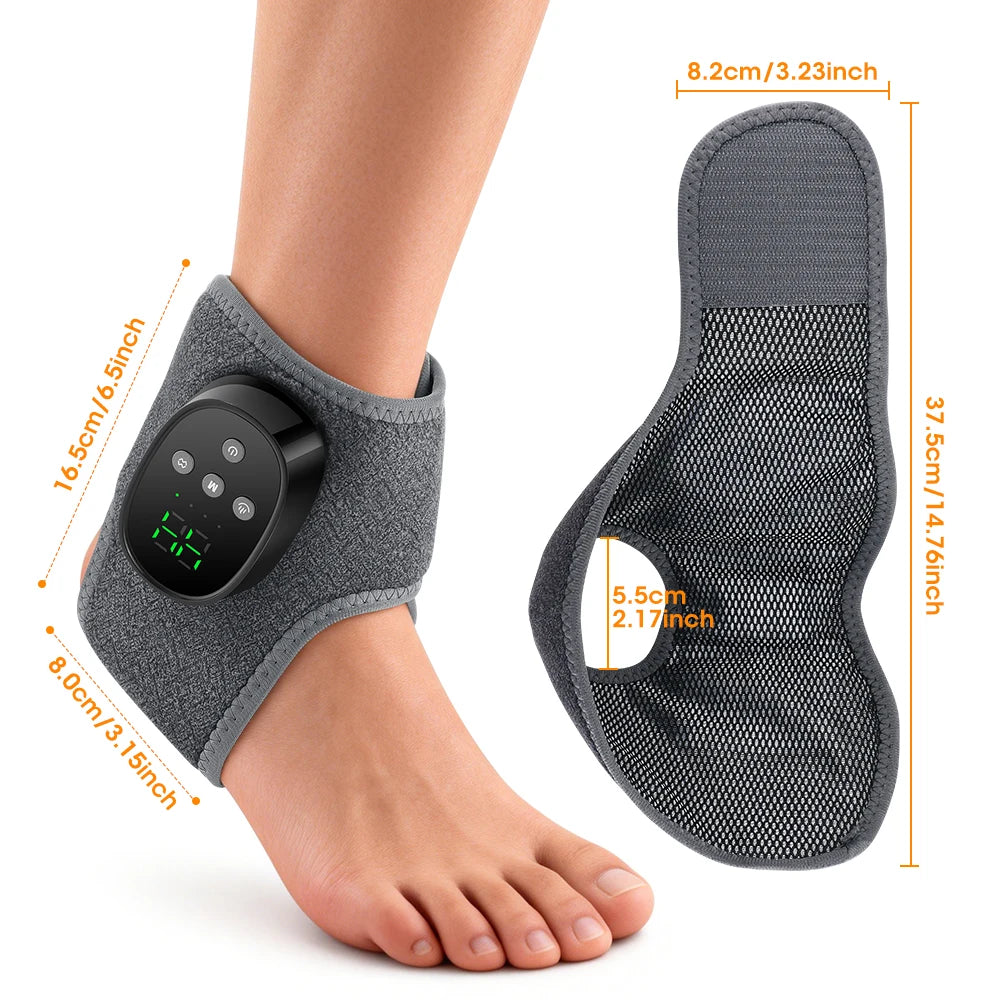 Electric Ankle Massager and Heated Foot Brace for Post Sport Recovery Support