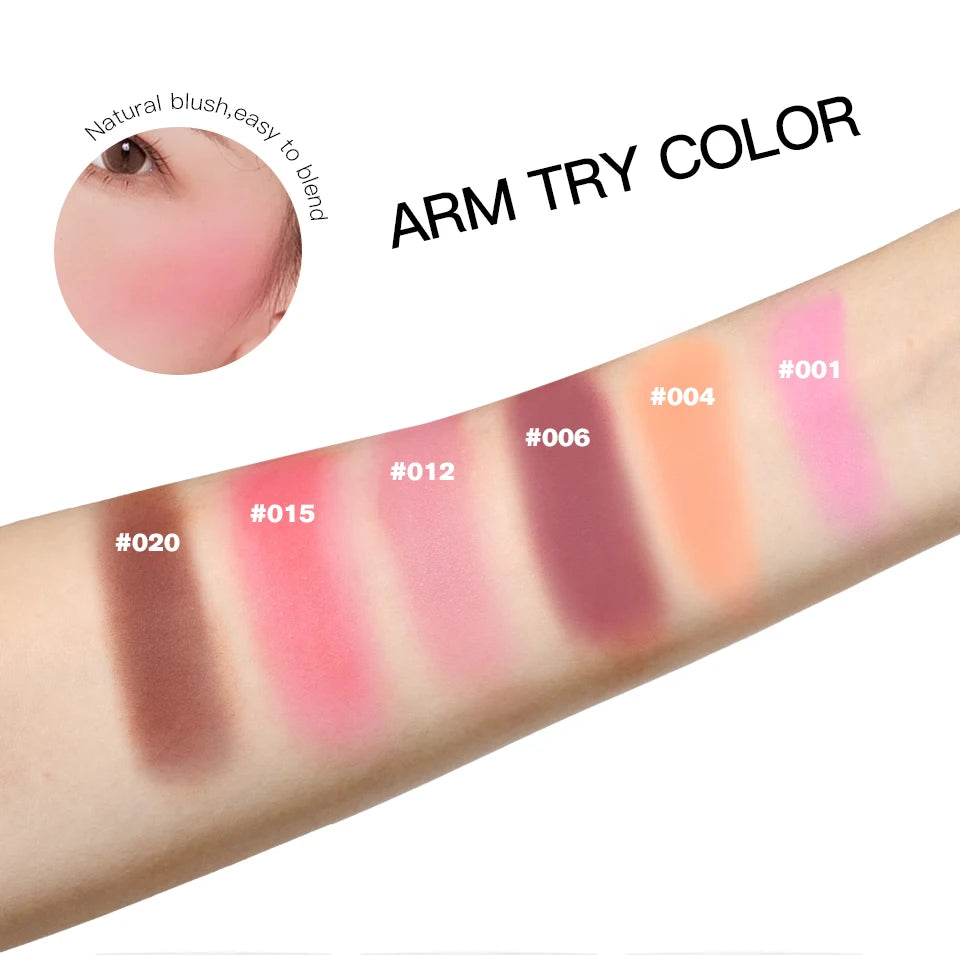 Embossed Blush Palette and Matte Face Makeup for a Natural Glowing Complexion - 12