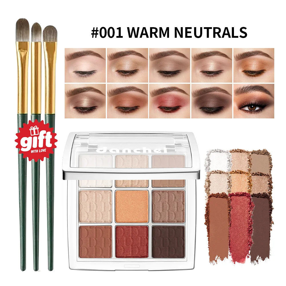 Nine Color Eyeshadow Palette and Matte Shimmer Makeup Kit for Daily Smoky Looks - 23