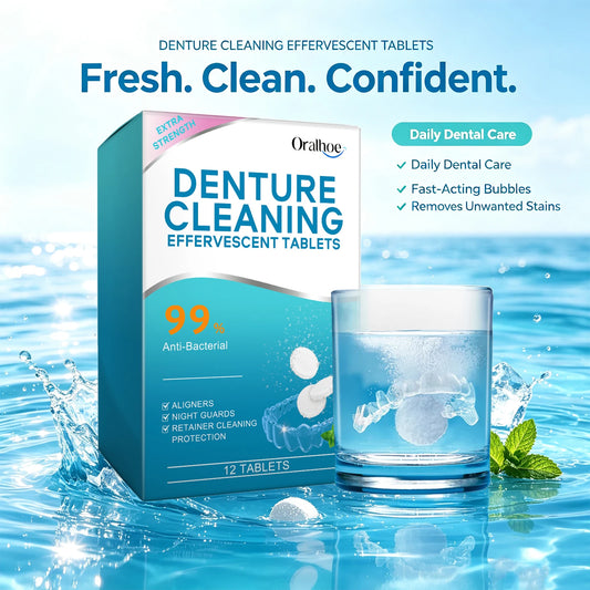 Denture Cleaning Tablets and Retainer Cleaner for Daily Dental Hygiene Routine