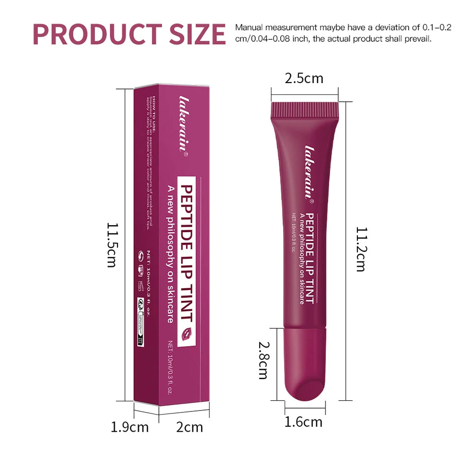 Peptide Lip Tint and Hydrating Lip Gloss for Daily Makeup and Lip Care Routine
