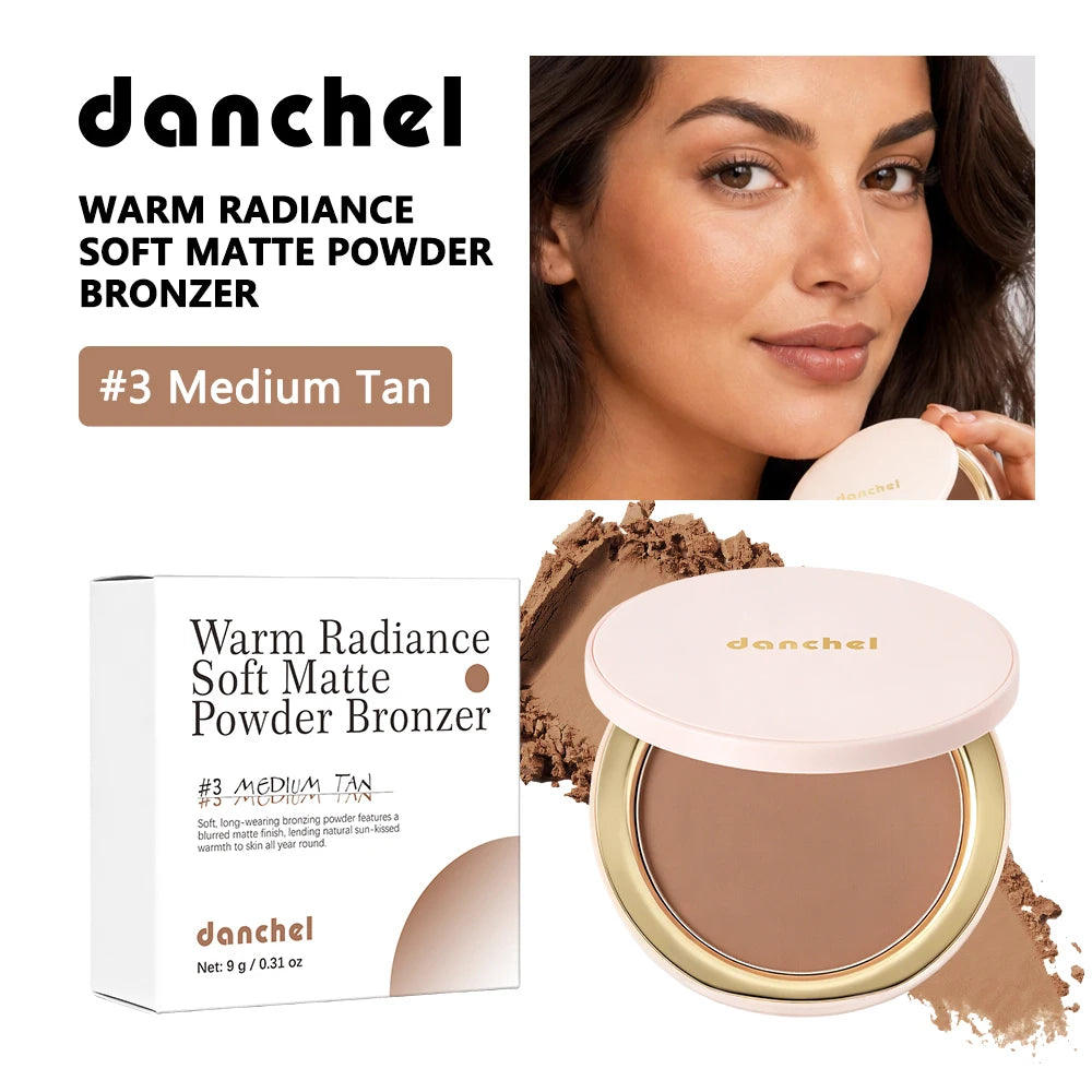 Pressed Bronzer Powder and Face Contour Makeup for a Natural Matte Sun Kissed Look
