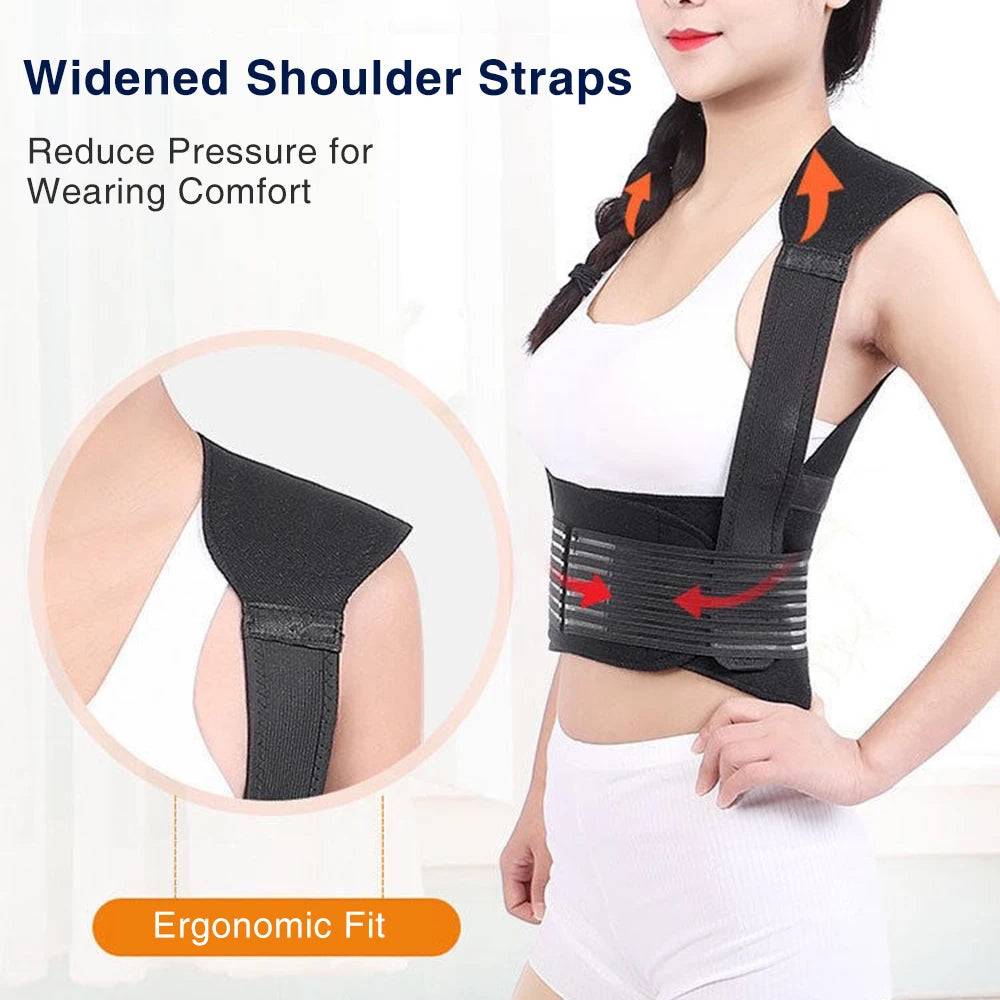 Self Heating Tourmaline Back Brace and Magnetic Posture Support for Relief - 8