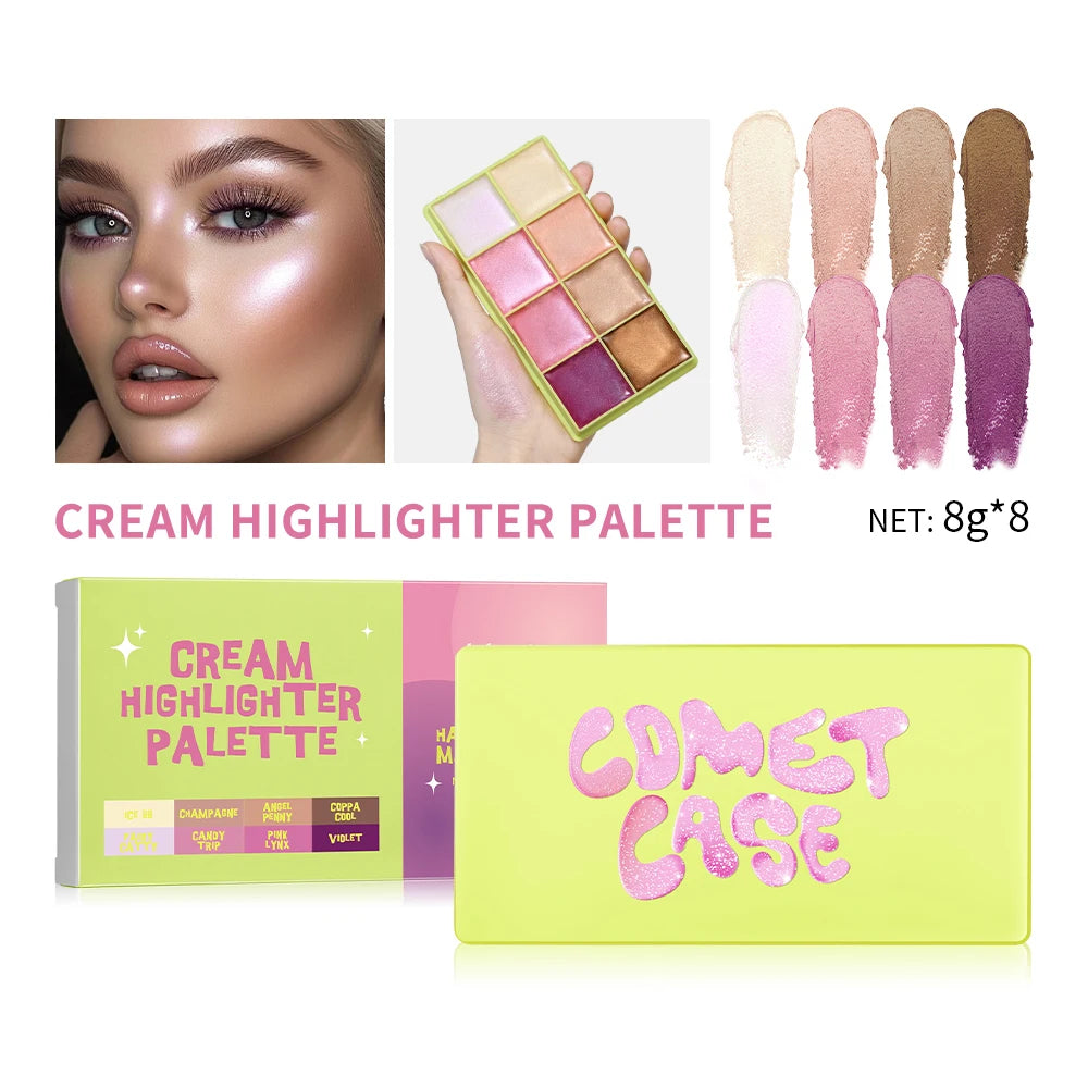 Cream Highlighter Palette and Makeup Blush Set for Professional Sculpting Looks - 23