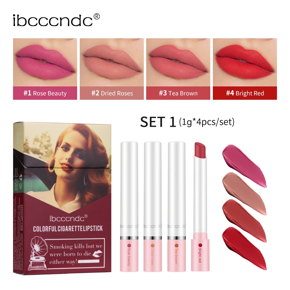 Matte Lipstick Set and Velvet Lip Tint for Daily Makeup and Special Occasions