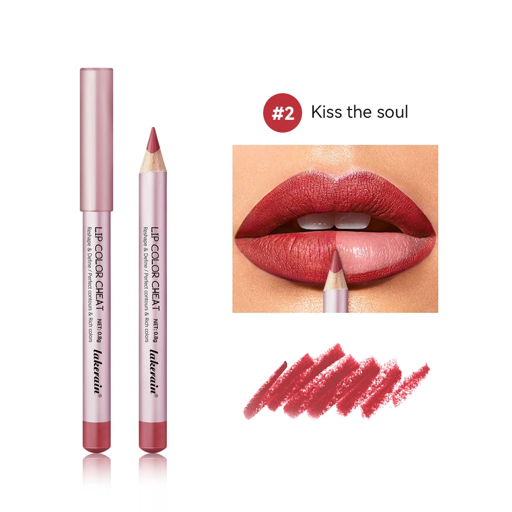 Matte Lip Liner and Waterproof Lip Contour Pencil for Defining Shapes Daily