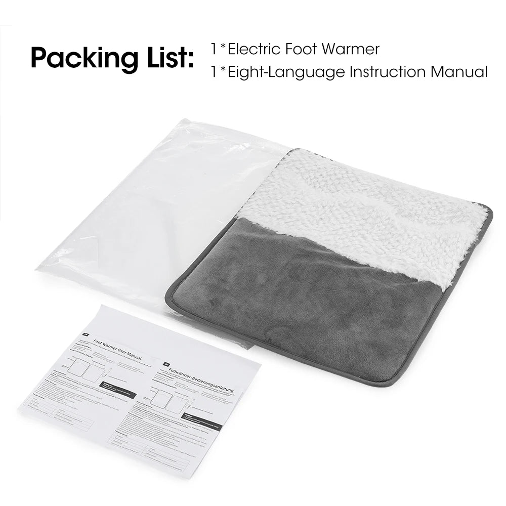 Electric Foot Heating Pad and Warmer Mat for Cold Winter Days at Home or Office