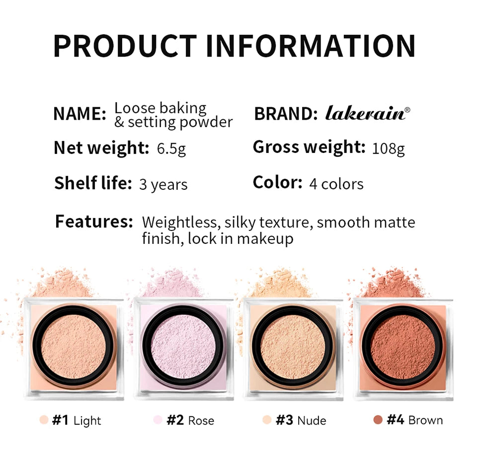 Loose Setting Powder and Finishing Makeup Translucent Powder for Flawless Skin