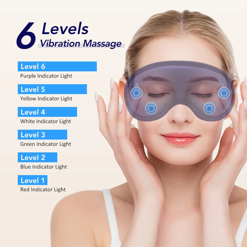 Electric Eye Massager and Heated Sleep Mask for Deep Relaxation and Travel