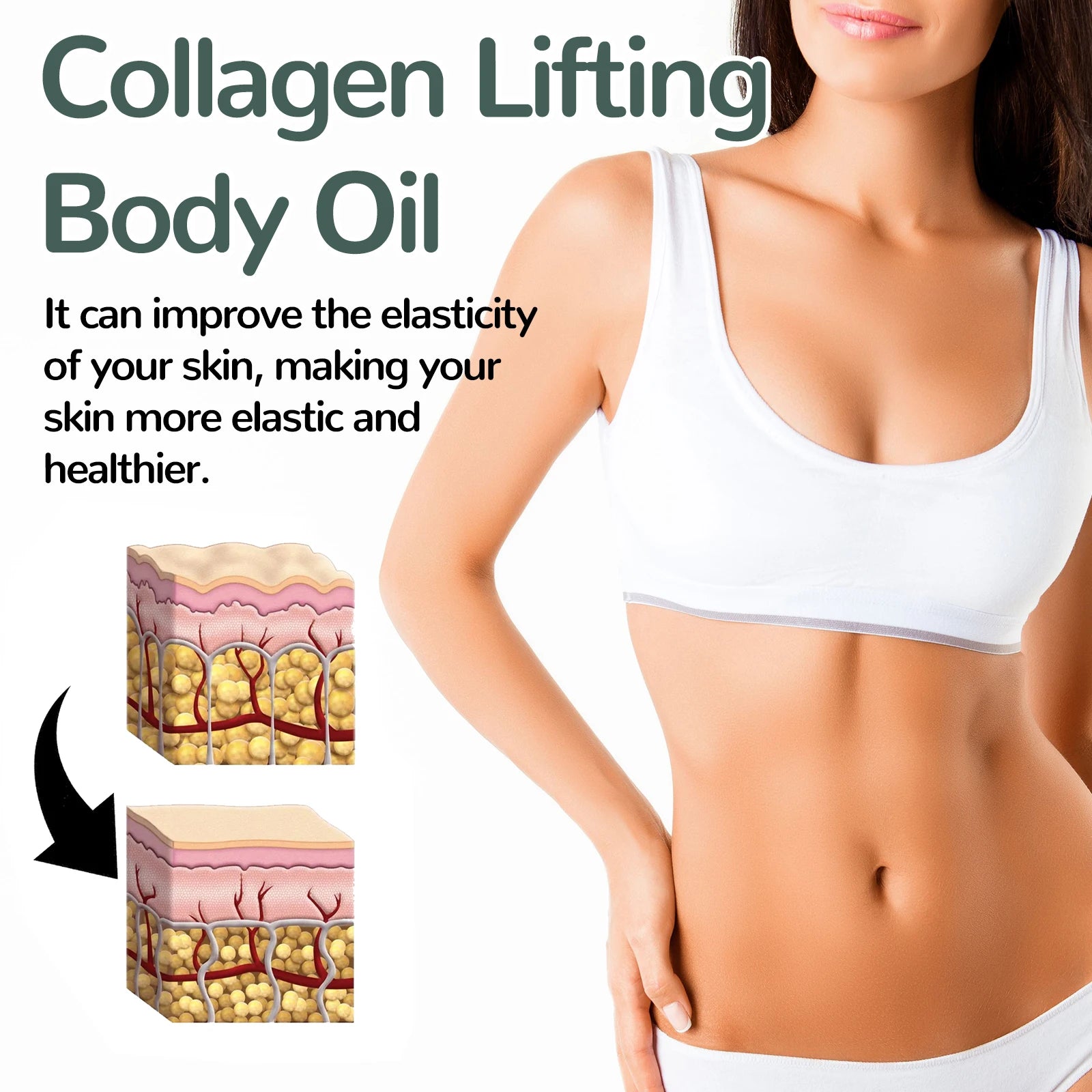 Collagen Body Firming Massage Oil and Tightening Skin Serum for Daily Body Care - 13
