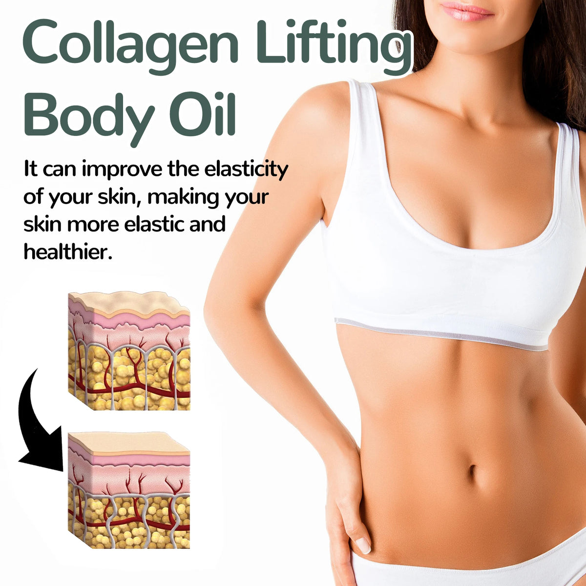 Collagen Body Firming Massage Oil and Tightening Skin Serum for Daily Body Care