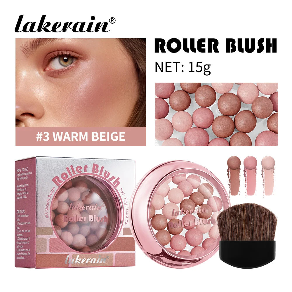 Roller Blush and Shimmer Powder Beads for Natural Glowing Cheek Makeup - 25
