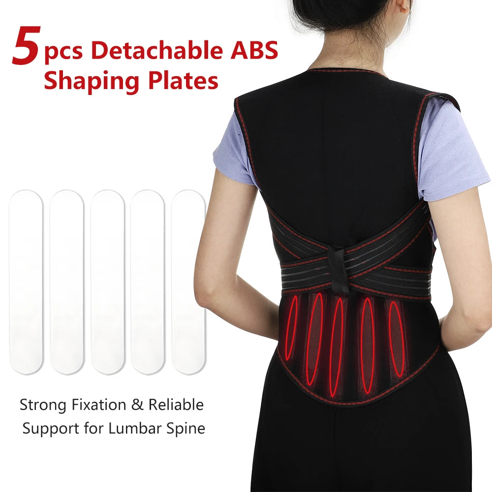 Self Heating Tourmaline Back Brace and Magnetic Posture Support for Relief