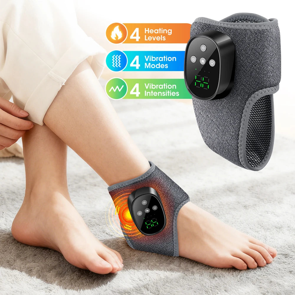 Electric Ankle Massager and Heated Foot Brace for Post Sport Recovery Support