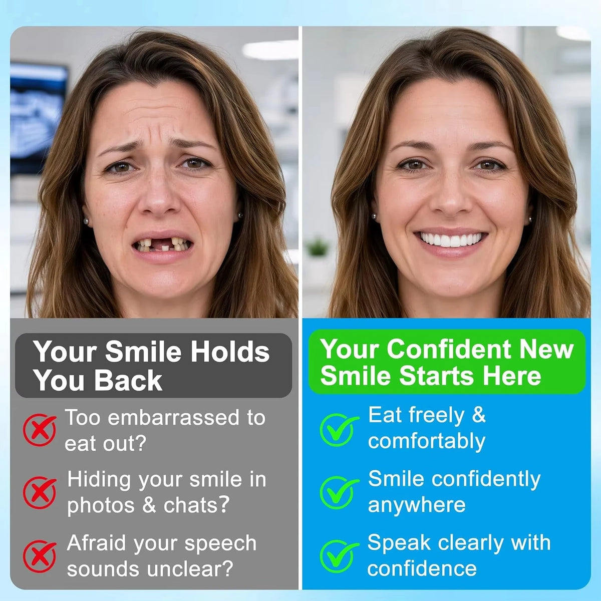 Flexible Resin Dentures and Snap On Teeth for Instant Smile Restoration