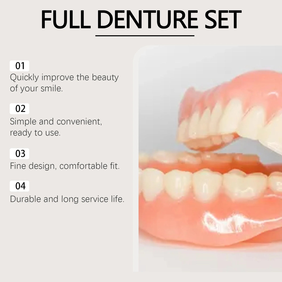 Silicone Denture Set and Temporary Teeth Repair Kit for a Brighter Smile