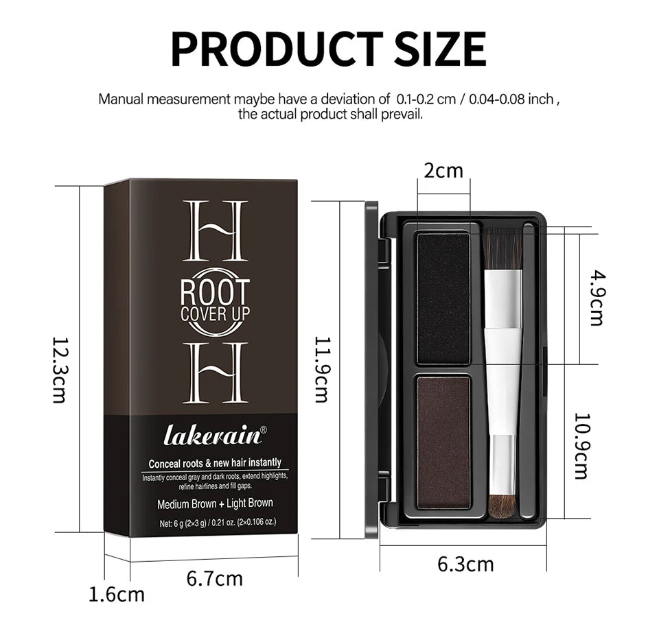 Hairline Shadow Powder and Root Cover Up Palette for Instant Gray Hair Coverage - 18