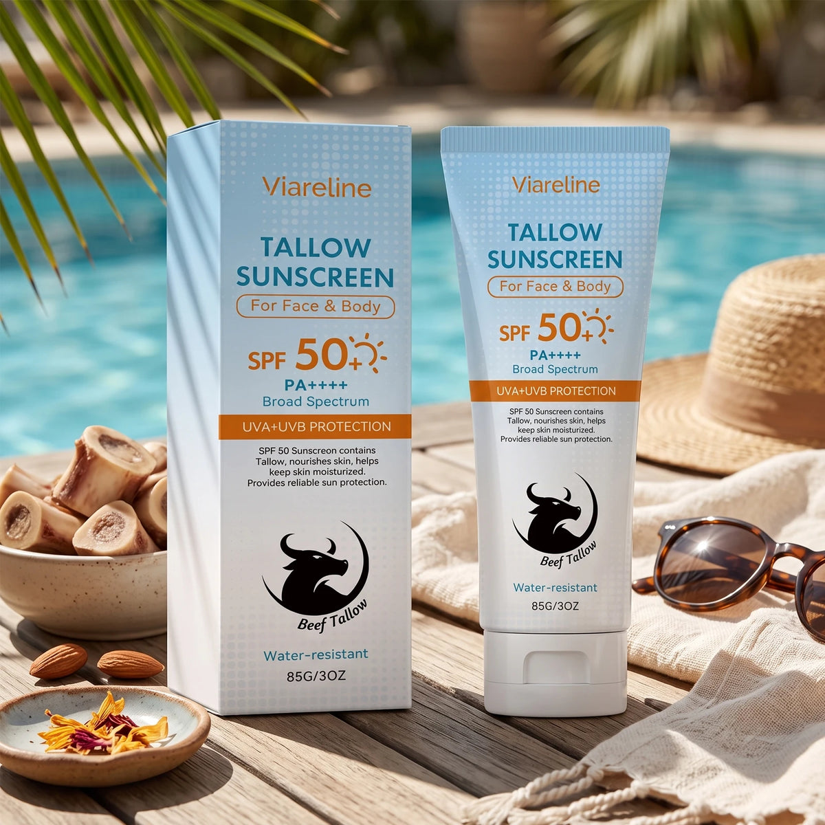 Tallow Sunscreen and Moisturizing SPF Cream for Daily Sun Protection