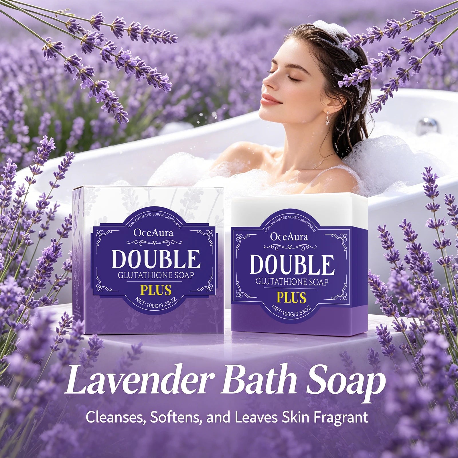 Lavender Cleansing Soap and Body Bar for Refreshing Daily Skin Care Routine - 2