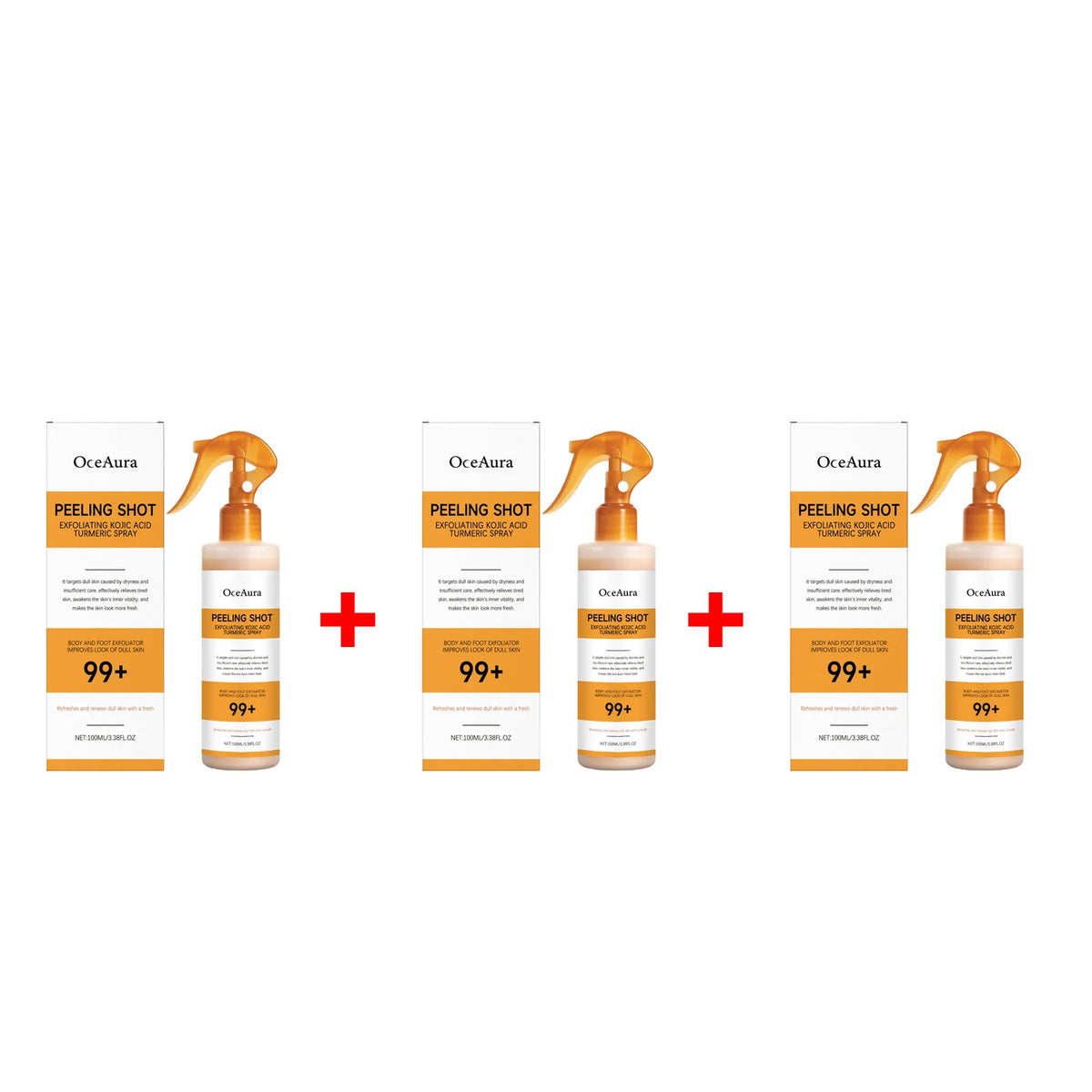 Exfoliating Spray and Skin Brightening Serum for Body and Foot Care Routine