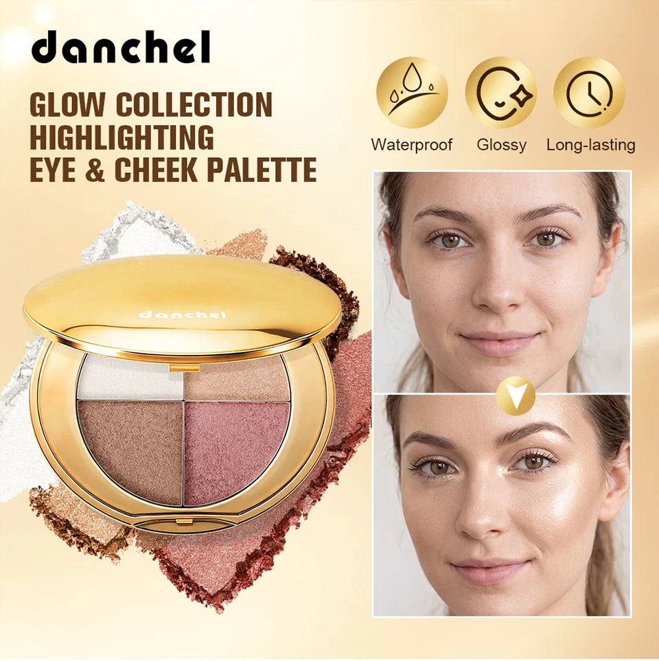 Highlighting Eye and Cheek Palette and Shimmer Makeup Kit for Radiant Daily Looks - 7