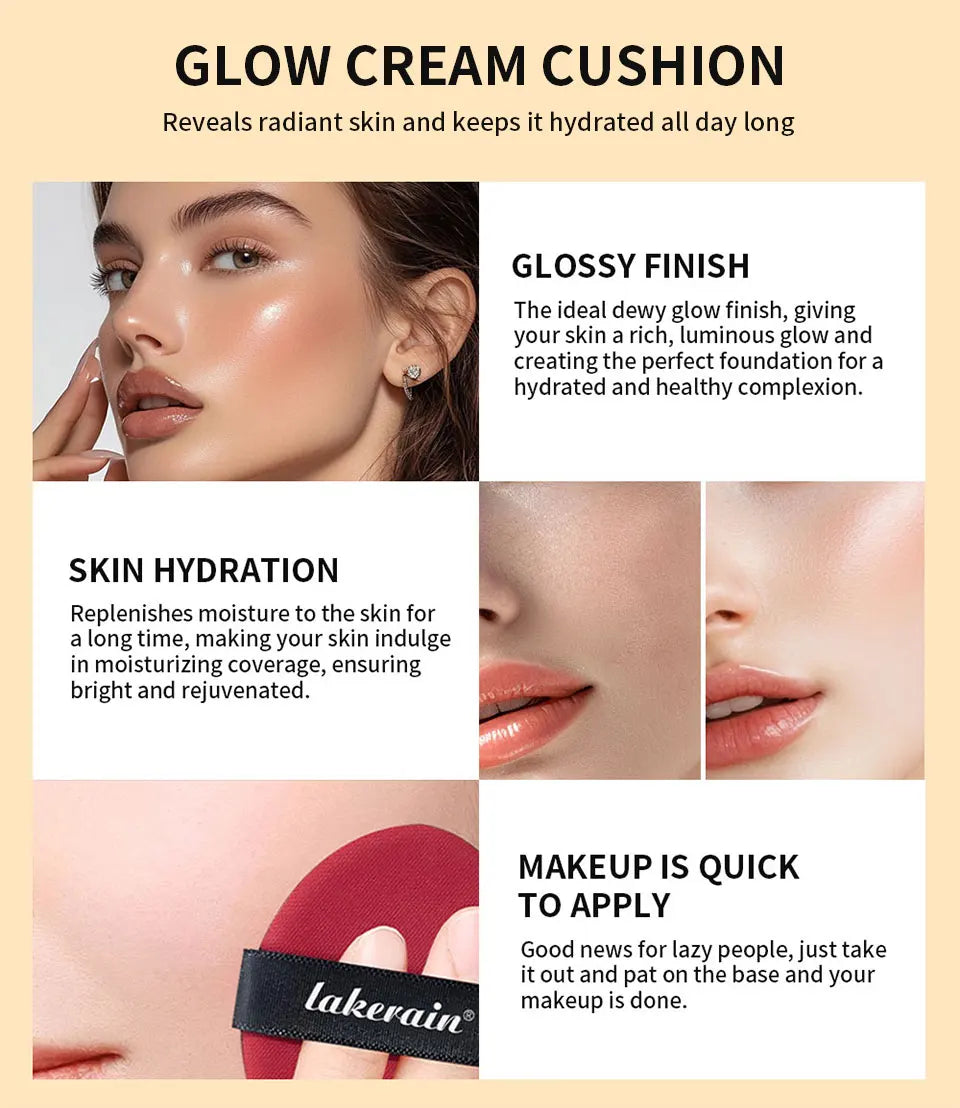 Semi Matte CC Cream Cushion and Long Lasting Foundation for Flawless Face Makeup