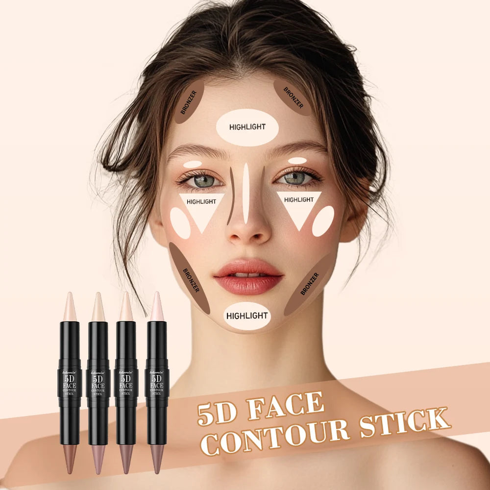 Dual Ended Contour Stick and Face Highlighter for Perfect Sculpted Makeup Looks - 5