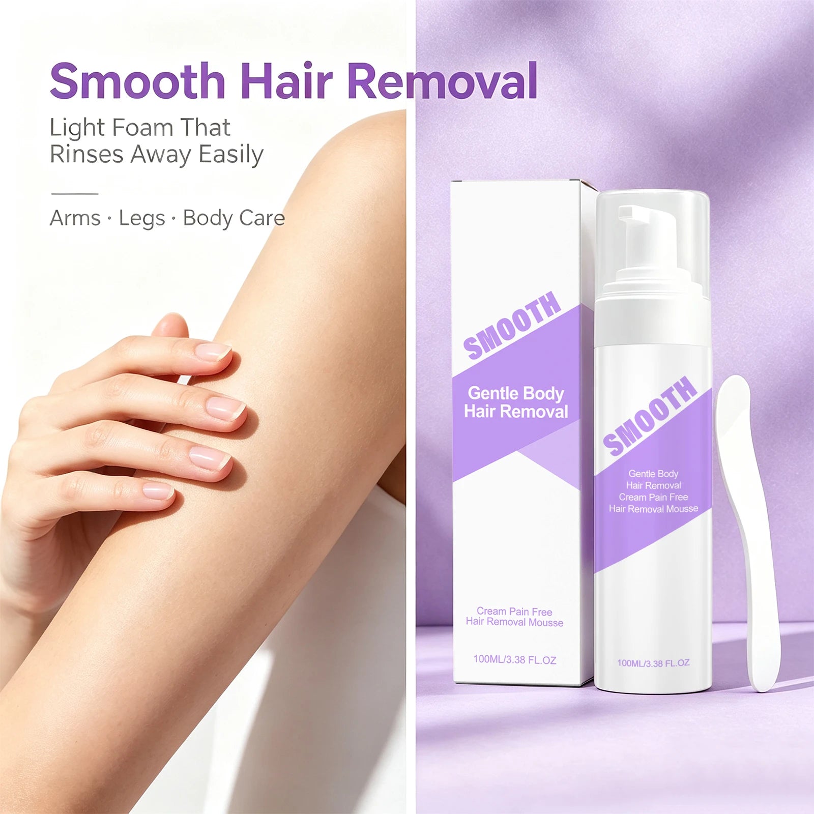 Hair Removal Mousse and Depilatory Foam for Painless Body Hair Maintenance - 3